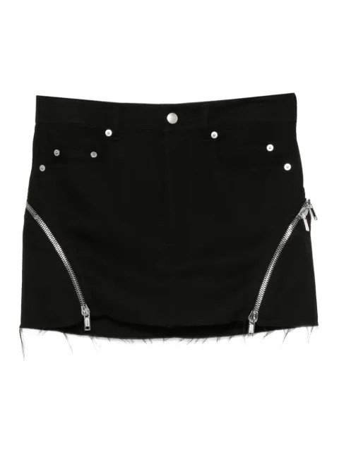 Rick Owens zip-detail frayed mini skirt Black RP02E4362WD