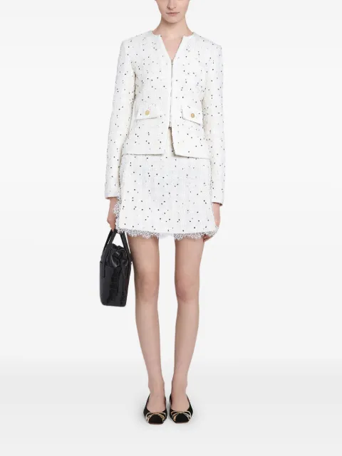 Giambattista Valli polka-dot lace-trim mini skirt White 25FWPVCA204128LIN