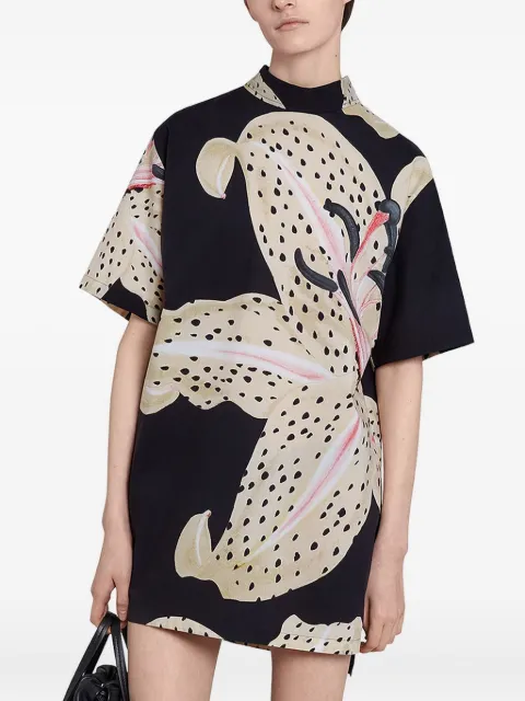 Giambattista Valli lily-print poplin blouse Black 25FWPVCA113325PRI