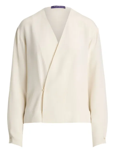 Ralph Lauren Collection wrap-front long-sleeve top Neutrals 290P00370001