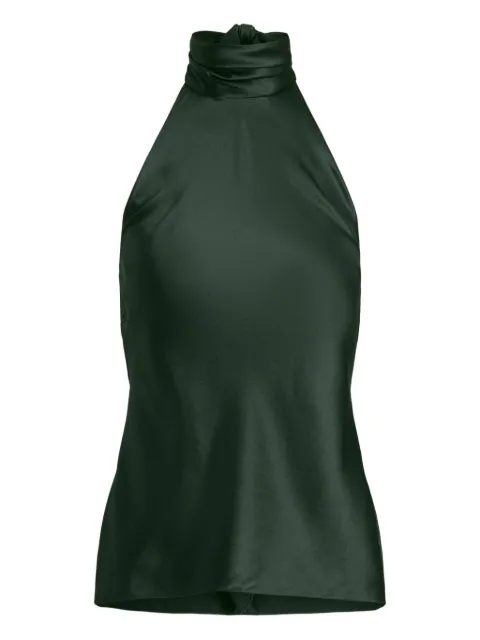 Ralph Lauren Collection Chilton high-neck tie-neck top Green 290P00374002