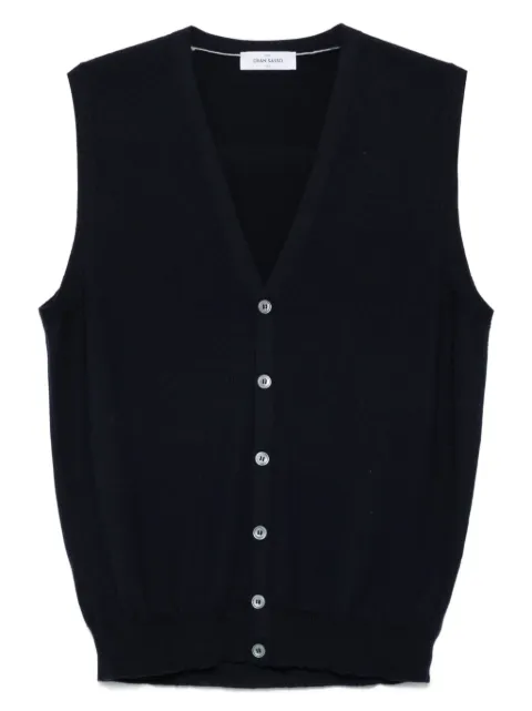 Gran Sasso button-front wool cardigan Blue 5818214296598