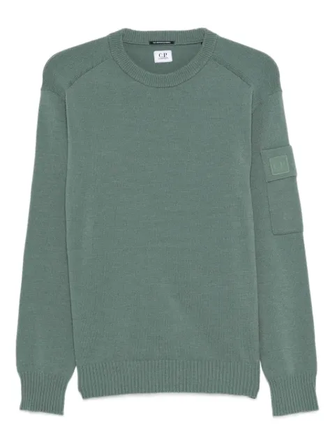 C.P. Company patch-pocket crew-neck sweater Green 19CLKN060A110427
