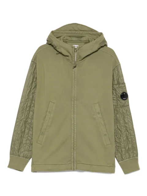 C.P. Company quilted-sleeve hooded zip-up jacket Green 19CMSS054A005835M