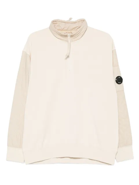 C.P. Company half-zip quilted-panel sweatshirt Neutrals 19CMSS052A005835M