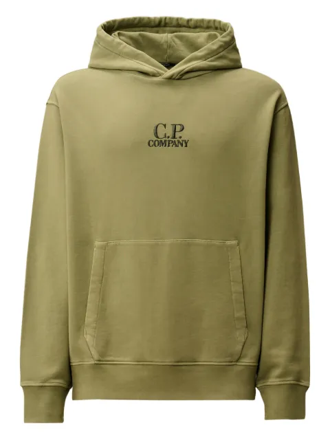 C.P. Company logo-embroidered hoodie Green 19CMSS719B006372R612