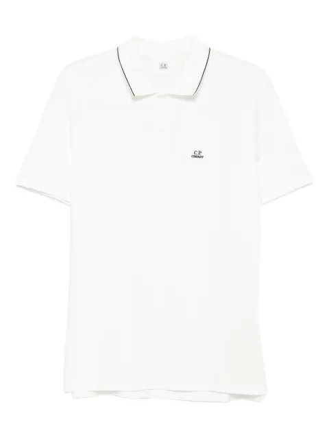 C.P. Company logo-patch tipped polo shirt Neutrals RCCMPL722A005263W