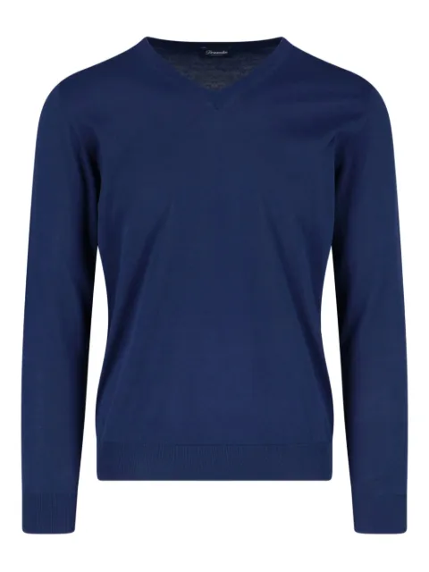 Drumohr V-neck long-sleeve sweater Blue D0GN481
