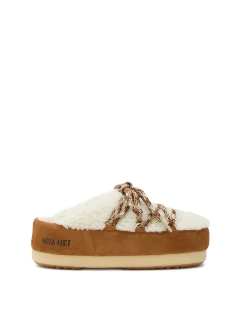 Moon Boot EVX shearling lace-up mules White 80D1470100