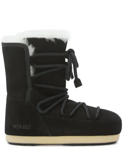 Moon Boot EVX suede shearling lace-up boots Black 80D1470050