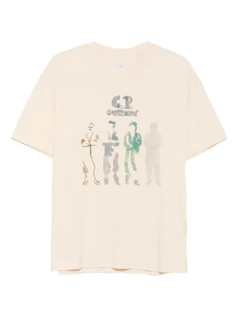 C.P. Company logo-print T-shirt Neutrals 19CMTS105A005100W402