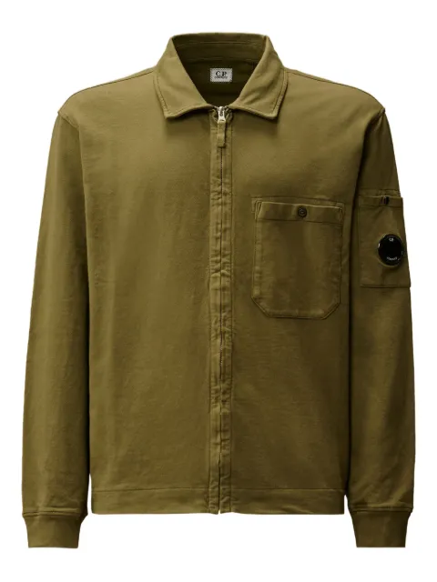 C.P. Company zip-pocket cotton overshirt Green 19CMSS101A002246G652