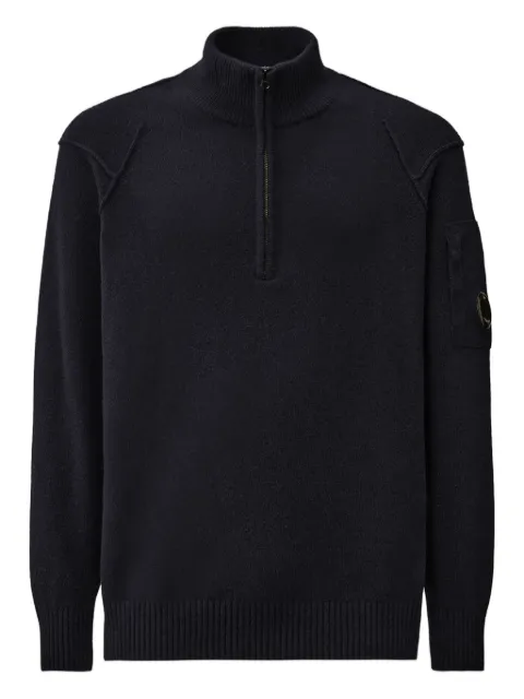 C.P. Company half-zip lens-detail sweater Blue RFCMKN709A110149A888