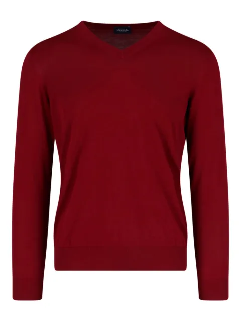 Drumohr V-neck long-sleeve sweater Red D0GN481