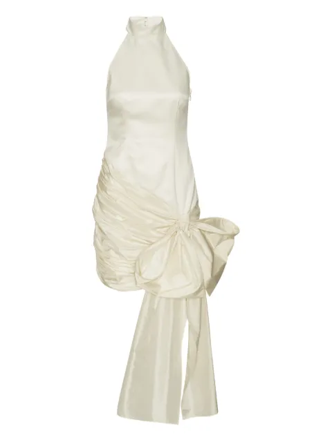 ROTATE BIRGER CHRISTENSEN bow halterneck mini dress White 114680857
