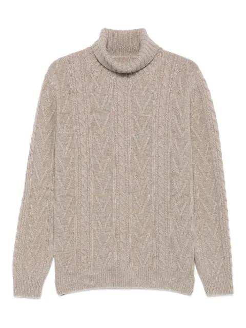 Fedeli cable-knit turtleneck sweater Neutrals MU006459