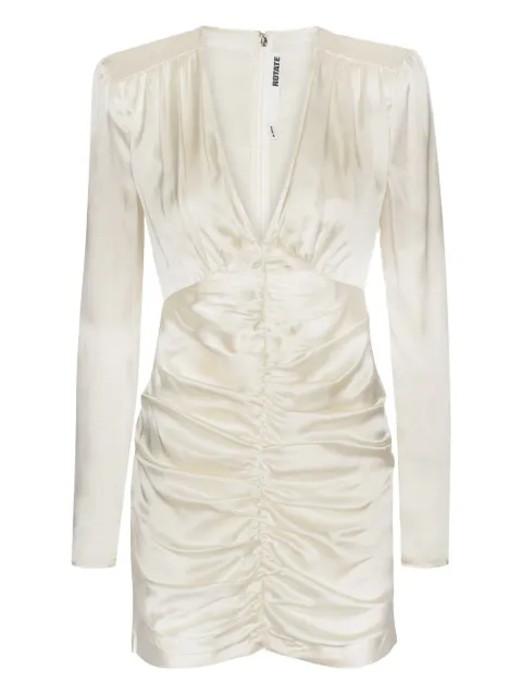 ROTATE BIRGER CHRISTENSEN gathered satin mini dress Neutrals 114674857