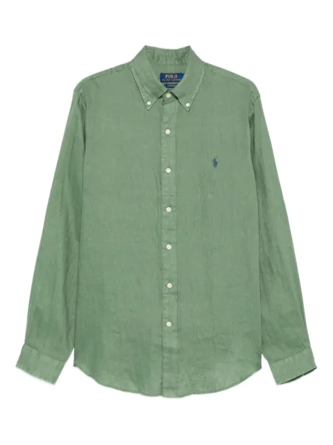 Polo Ralph Lauren long-sleeve linen shirt Green 710966294027