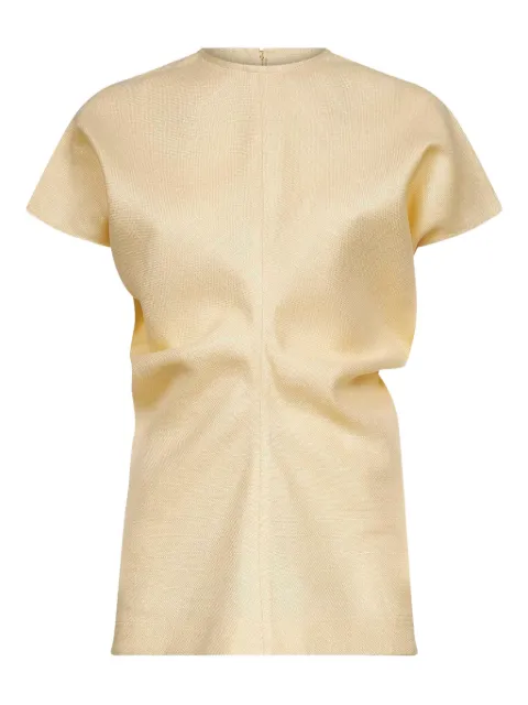 TOTEME gathered short-sleeve top Neutrals 253WRT0331FB0461300