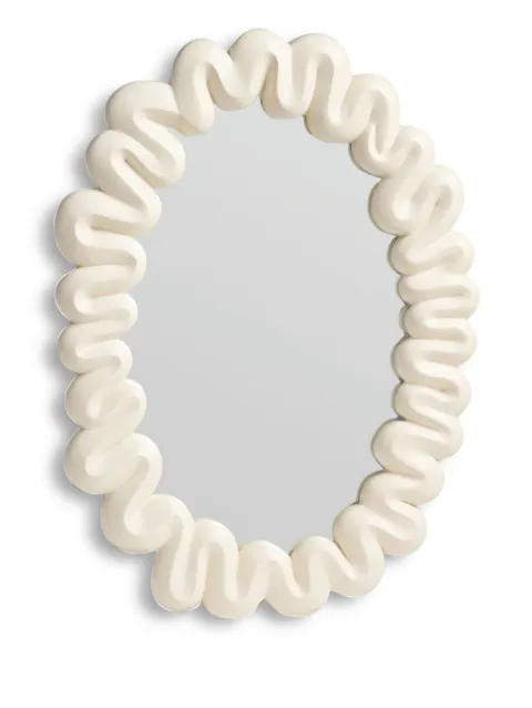 &k Amsterdam Dribble oval mirror (52.5cm x 31.5cm) White 165501