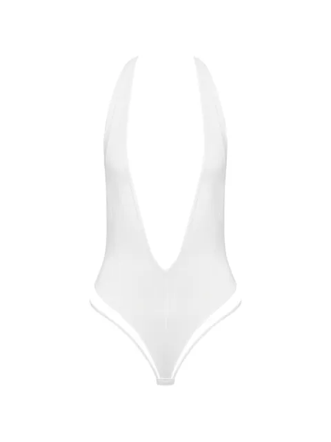 Maison Close Pure Tentation V-neck bodysuit White 563769