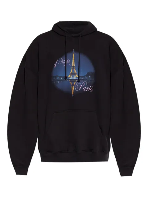 VETEMENTS Night In Paris-print hoodie Black UH76HD410B