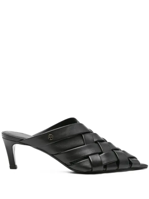 ANINE BING 55mm Eve woven leather mules Black A1411311