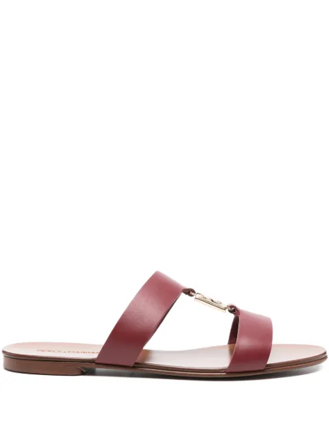 Dolce & Gabbana leather logo-plaque sandals Red CQ0608AW576