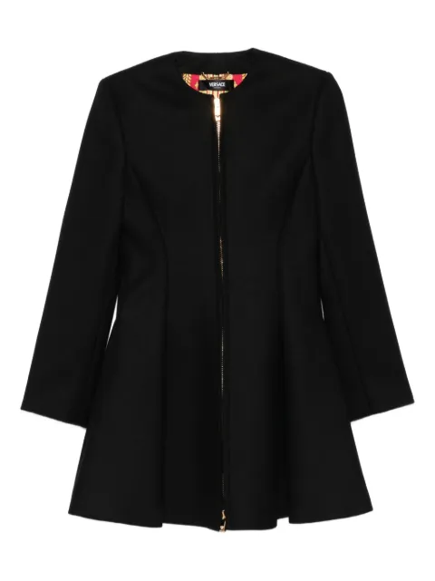 Versace zip-front flared coat Black 10208571A15286