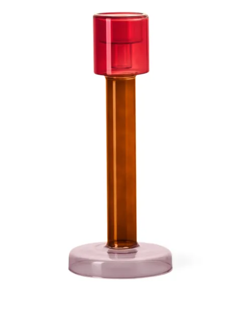 &k Amsterdam Bole glass cylindrical candle holder (28.9cm x 12cm) Red CA0016