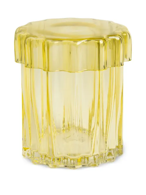 &k Amsterdam Astral fluted lidded jar (15cm x 13.5cm) Yellow 151802