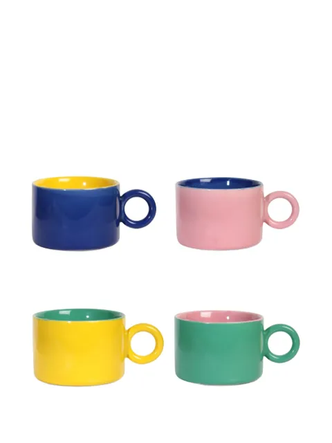 &k Amsterdam Chiquito two-tone mugs (set of four) Blue 281602