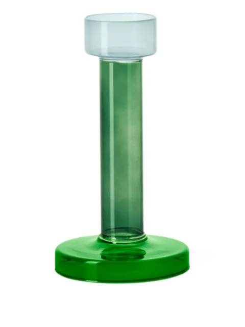 &k Amsterdam Bole glass candle holder (21cm x 11cm) Green CA0014