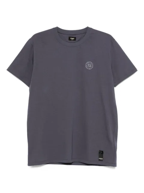 FENDI logo-detail crew-neck T-shirt Blue FY1319AV0H