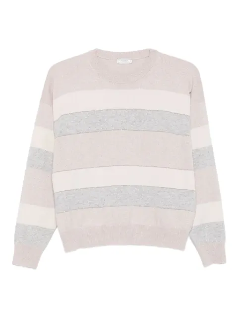 Peserico striped crew-neck sweater Neutrals A99367F129233B
