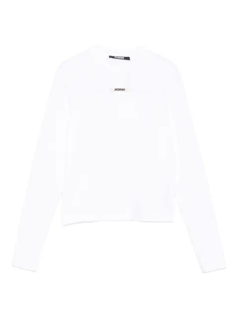 Jacquemus logo-patch long-sleeve T-shirt White TSW00155AJ00124