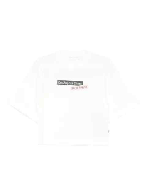 Palm Angels logo-print T-shirt White PWAA079F25JER004