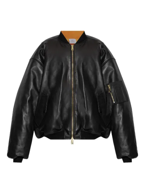 VETEMENTS leather zip-fastening bomber jacket Black UH76LB300B