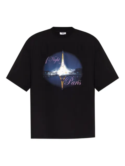 VETEMENTS Eiffel Tower-print T-shirt Black UH76TR410B1000