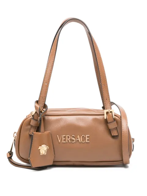 Versace logo-plaque top-handle bag Brown 10191781A13171