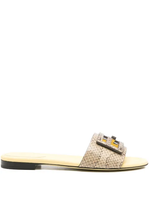 FENDI snakeskin leather sandals Yellow 8R8136AU30