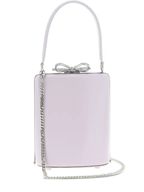Self-Portrait bow-embellished tote bag Purple PF25325LLILAC