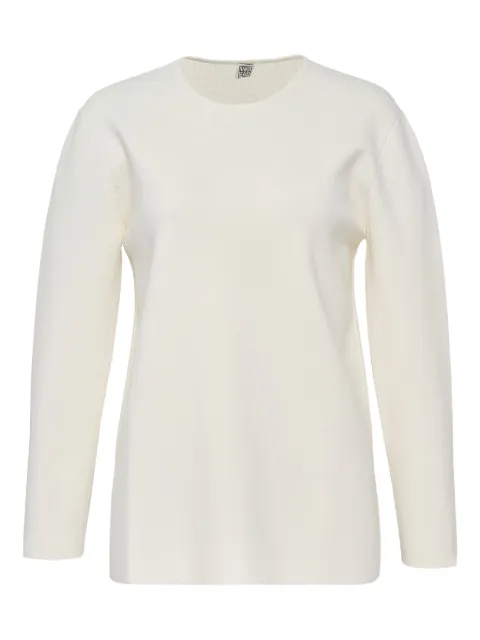 TOTEME crew-neck long-sleeve sweater White 252WRT0501YA0187