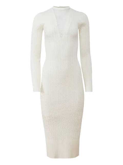 Fleur Du Mal Quinn cable-knit midi dress Neutrals DR0687