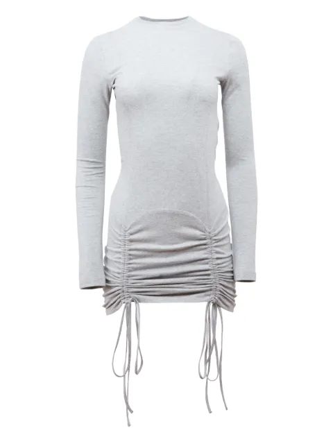 Fleur Du Mal Riley long-sleeve drawstring dress Grey DR0689