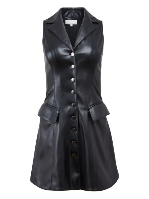 Fleur Du Mal Harley button-front pocket mini dress Black DR0675