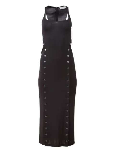 Fleur Du Mal Undo Me button-embellished midi dress Black DR0676