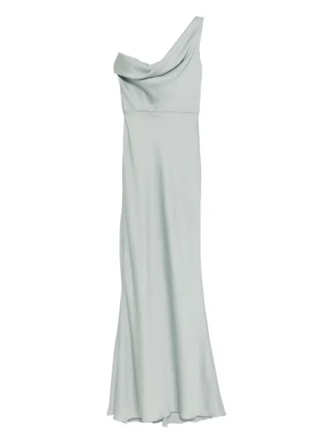 Amsale satin hammered gown Green P883H