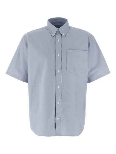 Carhartt WIP logo-embroidered Oxford shirt Blue I0314541ONXX
