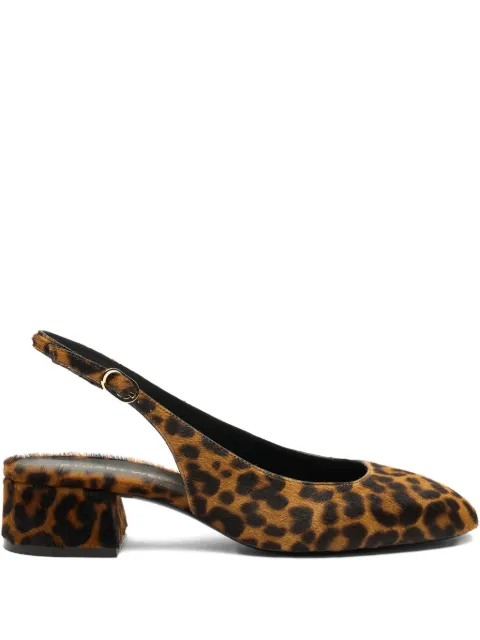 Stuart Weitzman 35mm Maeve slingback leopard pumps Brown SL655LEH